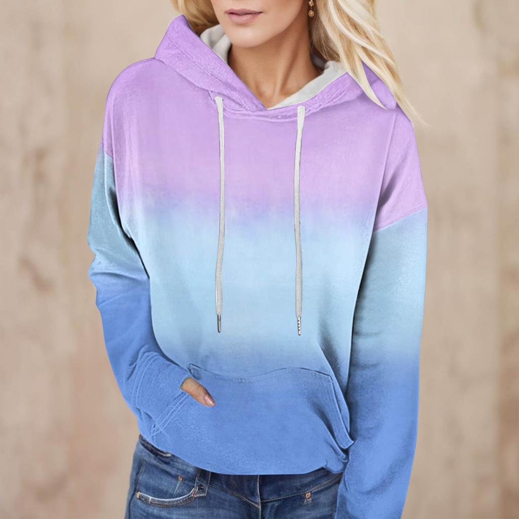 Fashion Color Gradient 3D Print Women Hoodies Women Casual Sweatshirts Autumn Hoodie Pullovers Clothing
