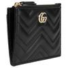 Gucci GG Marmont Logo Double G Metal Quilted Herringbone Leather Key Case Regular Women's Black