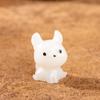 Micro Feature Cartoon Cute Glow-in-the-dark Roll Ear Cat Resin Feature Desktop Car Light Up Cat Ornament Accessories