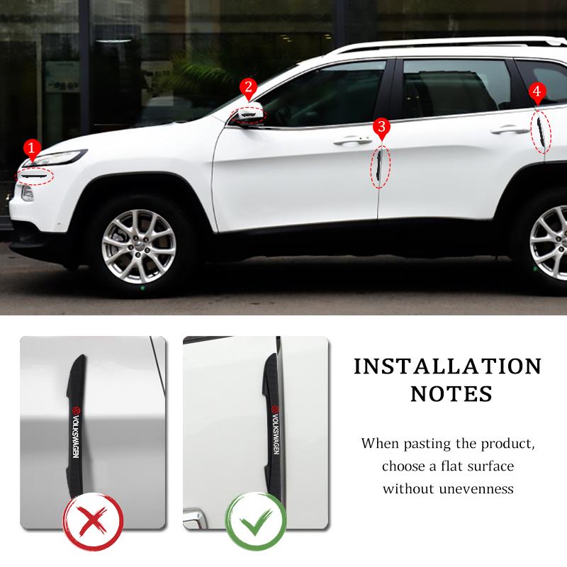 Car Rubber Door Edge Protector Stickers Anti Collision Strips Accessories For VW Passat Polo 6 4 mk6 Jetta B6 Golf CC GTI Touran Ry3