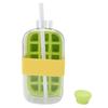 Ice Cube Bottle with Straw Press To Release 18 Grid 800ml Ice Cube Making Bottle for Freezer Green