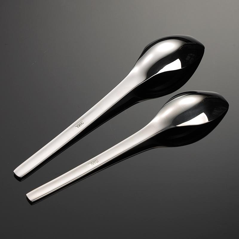 316 stainless steel rhombus square head spoon size mirror polished household high value dessert spoon spoon