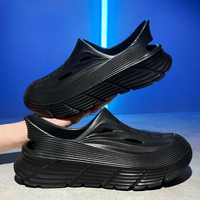 Outdoor Closed Toe with Platform Hole Shoes for Men Beach Big Size New Luxury H Non-slip Buy Breathable 2025 Man Sandals