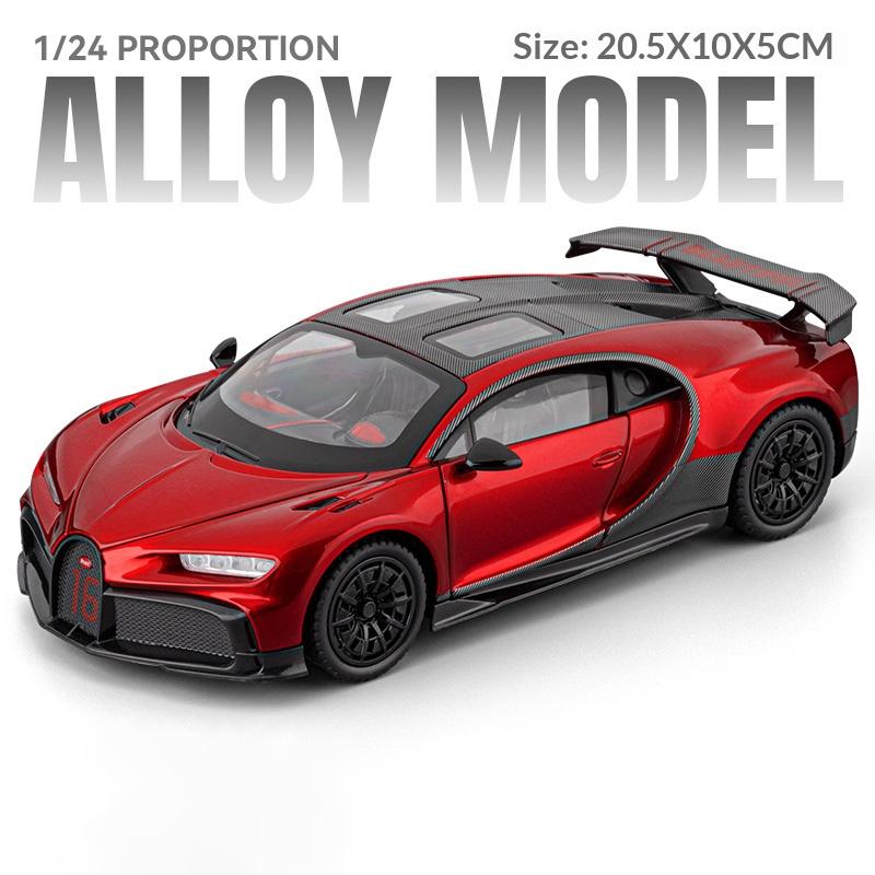 1/24 scale Bugatti Chiron alloy die-cast car model simulation children's toy sports car collection ornaments boy gift