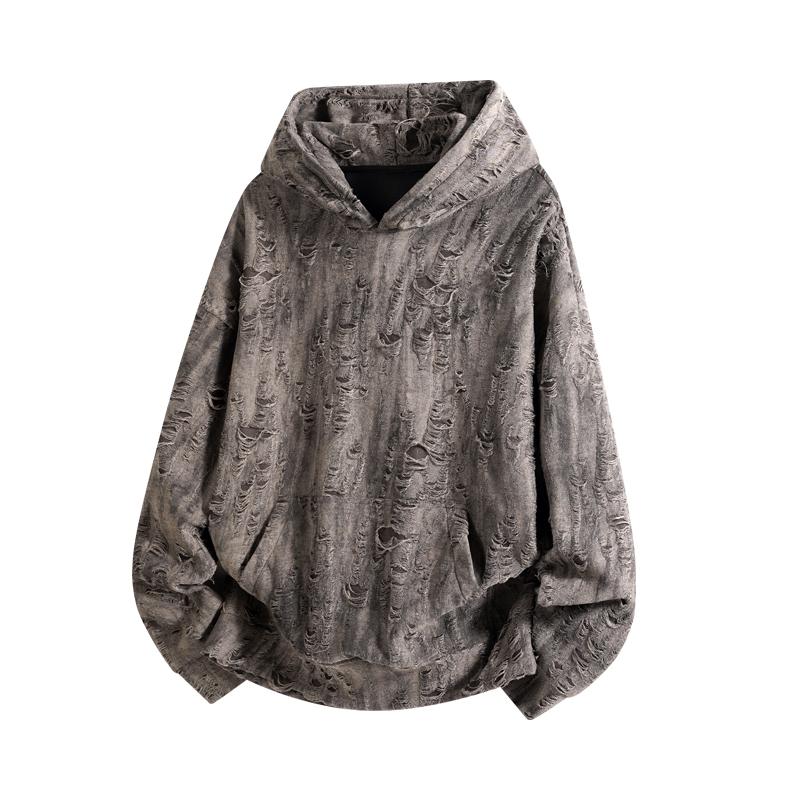 

Чоловічий худі Новий Весна та Осінь Однотонний Нічний Світловідбиваючий Смуга Худі Вільний Світшот M кавовий