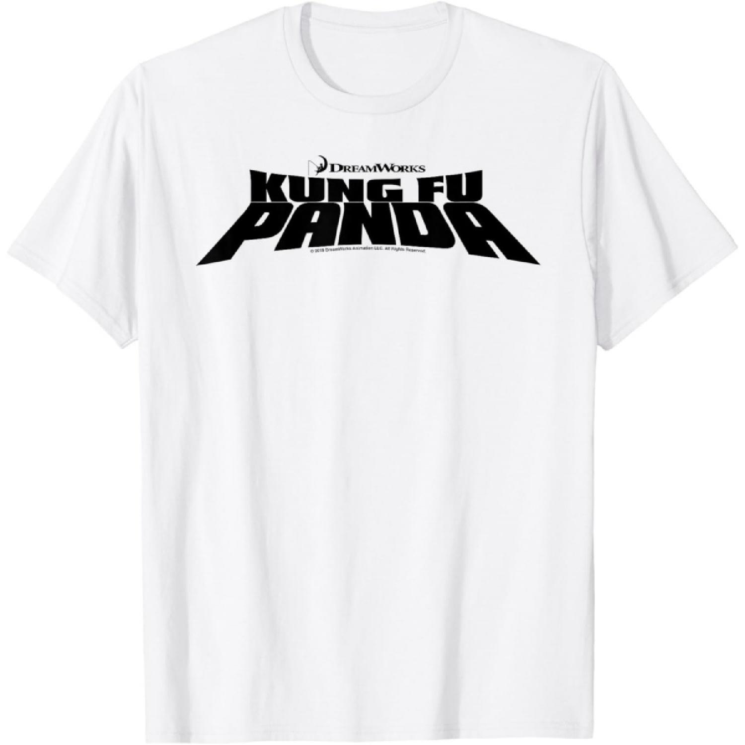 Футболка с логотипом фильма Кунг-фу Панда, полностью черная, жирный текст S