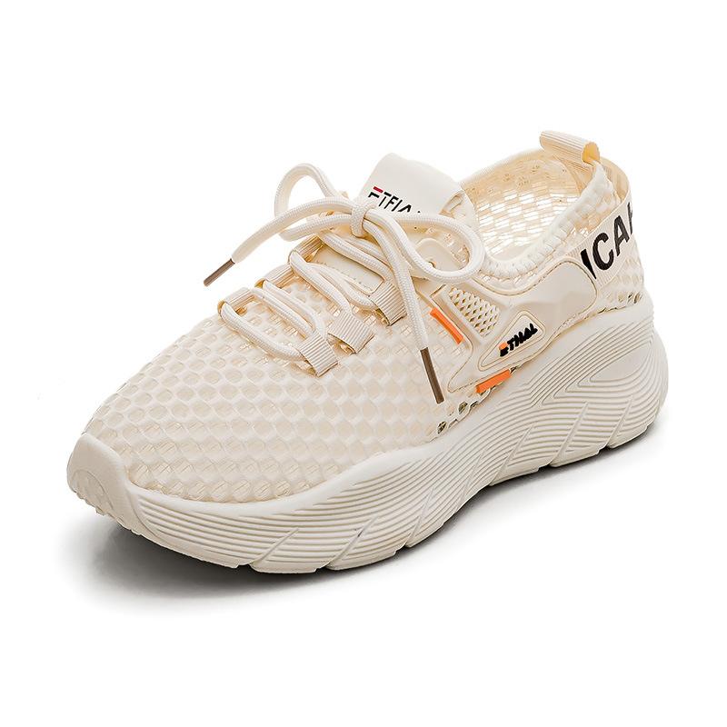 Summer new large mesh flying woven women's shoes versatile trend sports shoes breathable outdoor casual shoes
