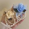 Small fresh and sweet mesh flower hair band grab clip French princess wind shark clip Mori Internet celebrity same jewelry women