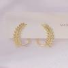 Leaf Shape 14k Gold Plated Earrings Feminine Glamour Jewelry Gifts Valentine 'S Day Gifts Ladies Girls Luxury Accessories
