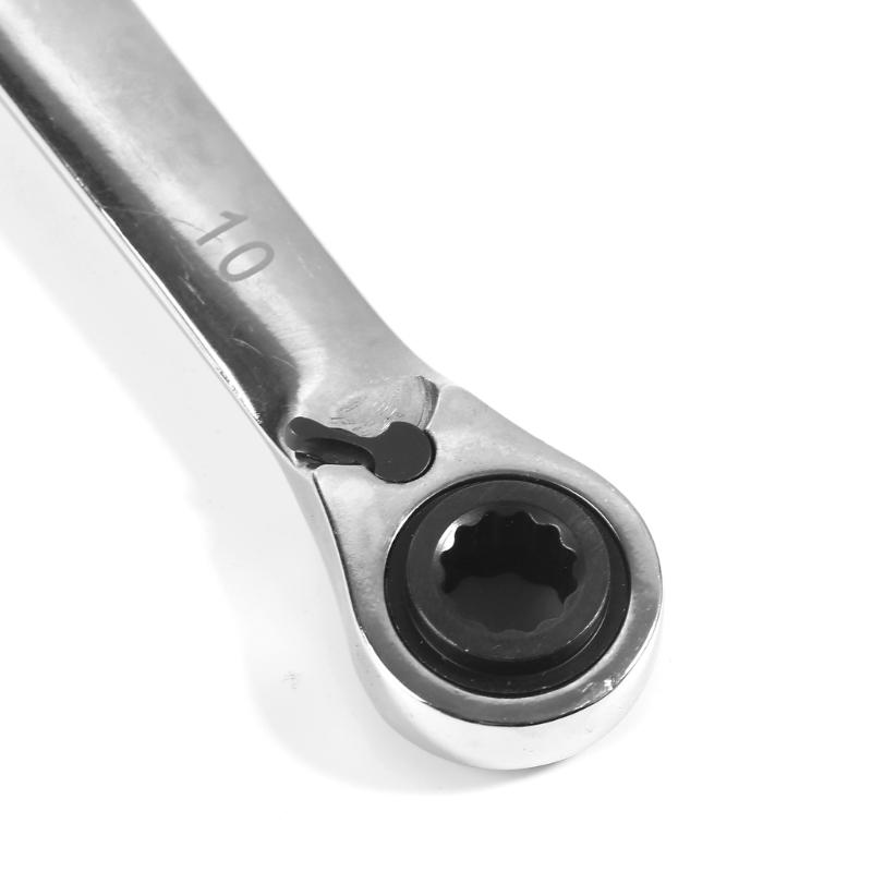 4 In 1 Ratchet Spanner Chrome Vanadium Steel Double Twin Ended Ratchet Wrench for 8-13mm/10-19mm/16-19mm Workshop Tools