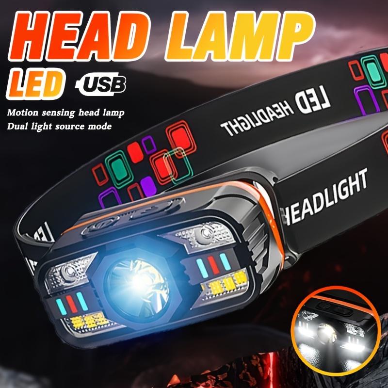 Motion Sensor LED Headlight, Rechargeable,6 Modes Portable Headlight,adjustable Lamp Head,running,camping, Barbecue,fishing,emergency Lighting