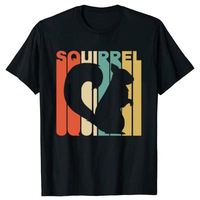 Cute Animal T-Shirts Funny Vintage Style Squirrel Men's Hipster Summer Cool T-Shirt For Guys Custom 100% Cotton TShirts