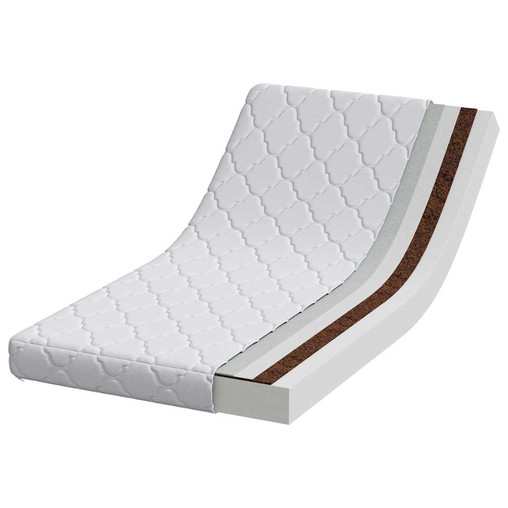 Foam Mattress Breathable Quilted Topper for Superior Back Support Firm Natural Coconut Fiber Jacquard Fabric Single Bed 60x120cm