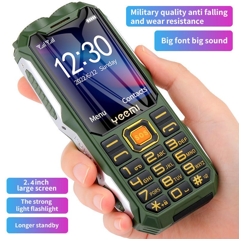

YEEMI Q8 Rugged Senior Mobile Phone: Quad-band, Loud, Super Long Standby, Supports Multiple Languages. Red [GSM 2G Foreign]