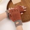 Fingerless Gloves for Women Men Winter Knitted Half Finger Gloves Soft Stretchy Warm Mittens for Working Typing Writing Running