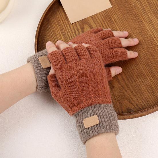 Fingerless Gloves for Women Men Winter Knitted Half Finger Gloves Soft Stretchy Warm Mittens for Working Typing Writing Running