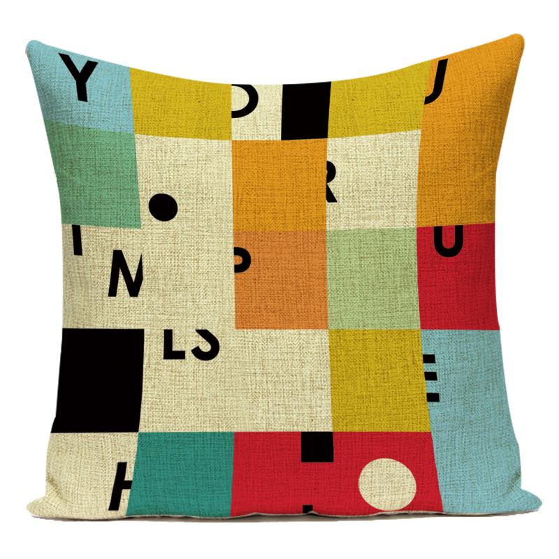 Decorative Pillows Simple Colorful Wave Stripe Geometry Polyester Pillows Cushion Covers Pillow Cover Sofa Home Decor
