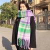 Autumn and Winter Scarves Women's Winter High-end Scarves Thickened and Warm Tonglu Imitation Cashmere Plaid Scarves