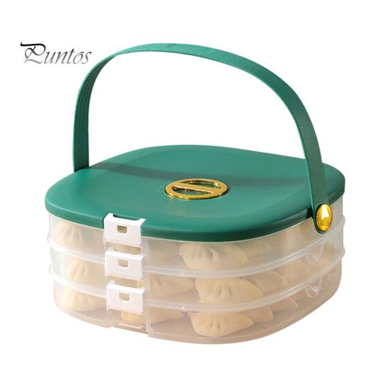 

Многослойный портативный холодильник без BPA, контейнер для еды, контейнеры для хранения продуктов, коробка для хранения свежести, кухонный органайзер Triple Layer темно-зеленого