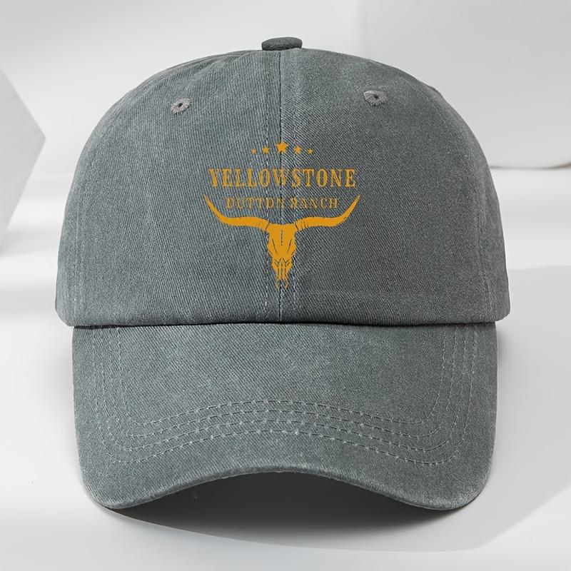 Soft Polyester Cap YELLOWSTONE Vintage Baseball Cap  Soft Polyester Adjustable Breathable Sun Hat Hand Washable