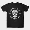 Heren Zwart Print T-shirt Cypress Hill Bloemen Schedel Geen-Knip Transferpapier Print Katoenen T-shirt