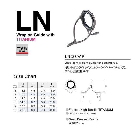 Fuji T-LNSG Size 7 Rod Guide Titanium Frame SIC X 1 (4511)