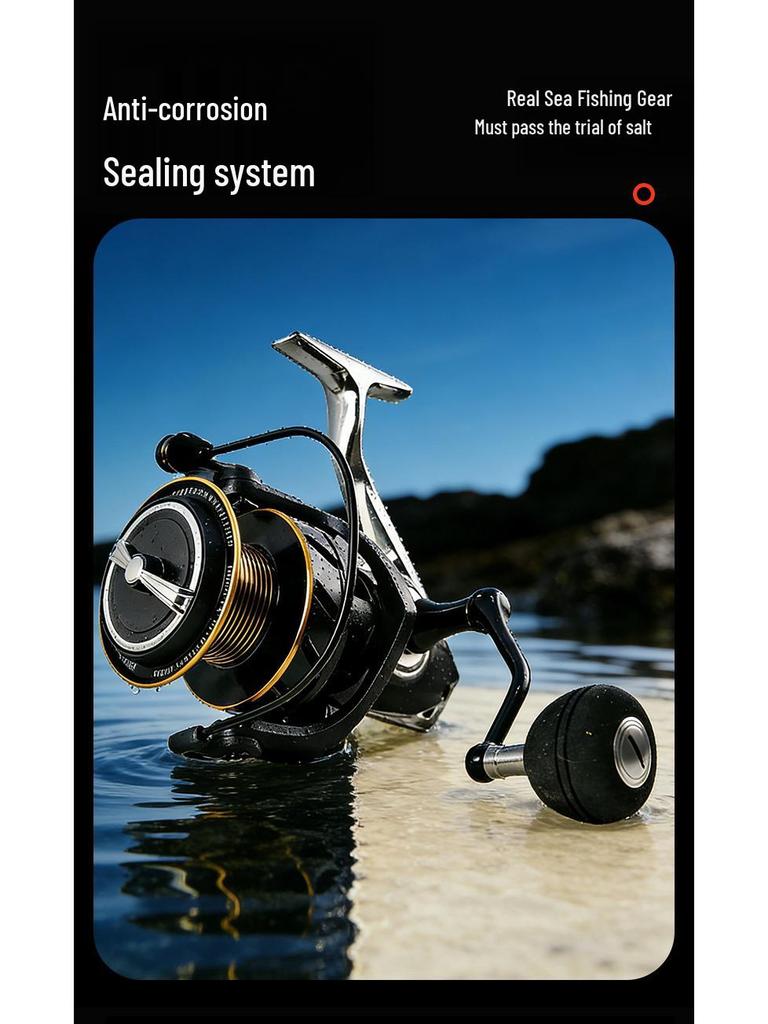 Cross-border Long-casting Gapless Spinning Reel with Slanted Mouth, Metal Line Cup and Foot Base for Anchor Fishing