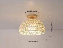 Japanese-style Hemp Rope Ceiling Chandelier E27 Hand-woven Rattan Ceiling Lamp Living Room Bedroom Home Decor Pendant Light