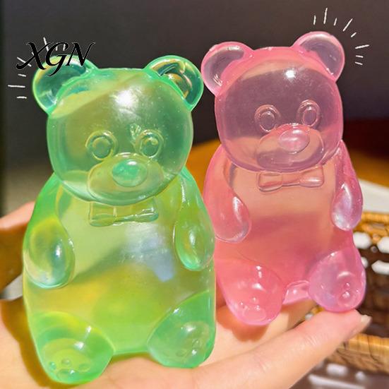 Anxiety Relief Toy Clear Bear Squeeze Stress Shape TPR Sugar Ball Sensory Soft Stretchy Decompression Fidget