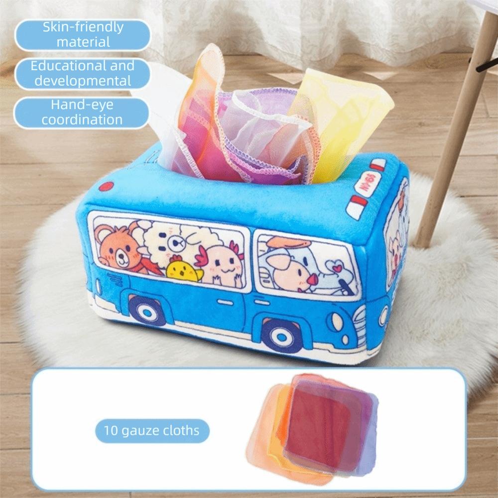 Colorful Montessori Toy Soft Fabric Sensory Toy Baby Activity Toy Magic Tissue Box  Early Education