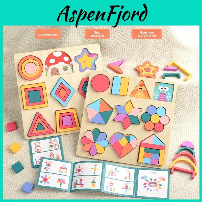 Wooden Shape Puzzle For Toddlers With Geometric Blocks And Cognitive Development Toy For Early Learning
