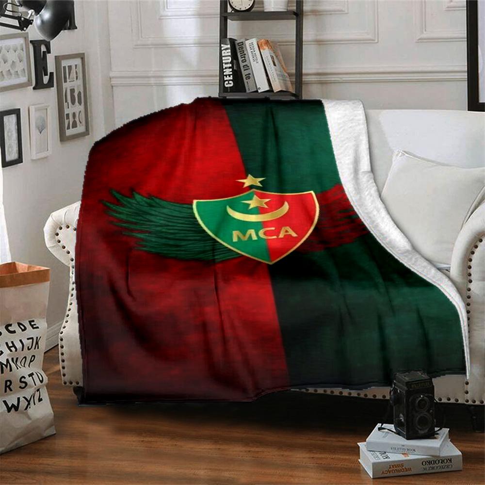 Mouloudia Club Alger MCA Print Flannel Blanket High Quality Warm Comfortable Cover for All Seasons Perfect for Gifts Home Decor
