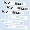 Chrome Black 3D Numbers M X7M50i X7M50d X7M60i X7 M50i M60i M50d ABS Emblem for BMW X7 Series G07 Car Trunk Badge Logo Sticker