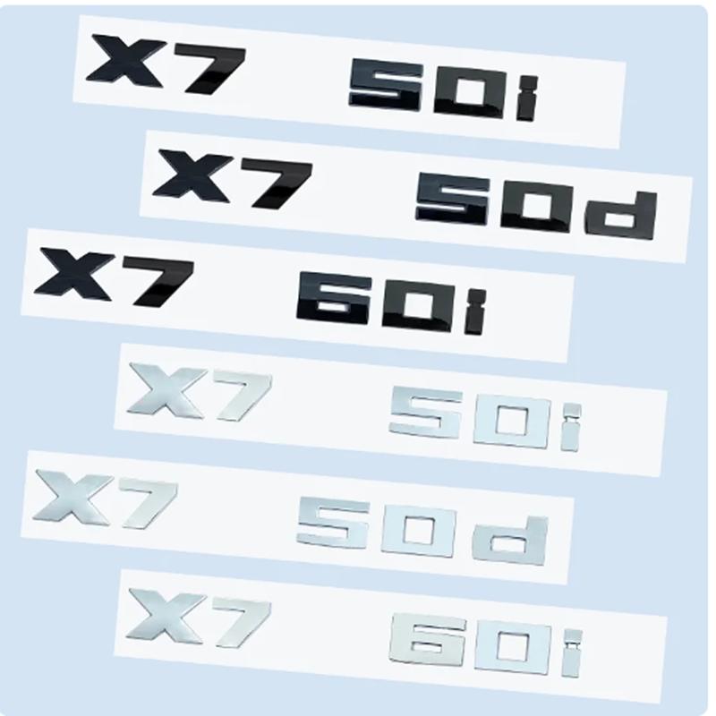 Chrome Black 3D Numbers M X7M50i X7M50d X7M60i X7 M50i M60i M50d ABS Emblem for BMW X7 Series G07 Car Trunk Badge Logo Sticker