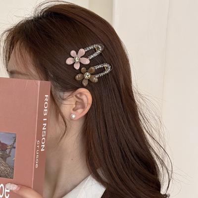 Koreańskie akcesoria do włosów dla kobiet dziewczynka klips wsuwka kwiaty cyrkonie krab spinka do włosów nakrycie głowy vintage modne wiodąca moda słodkie