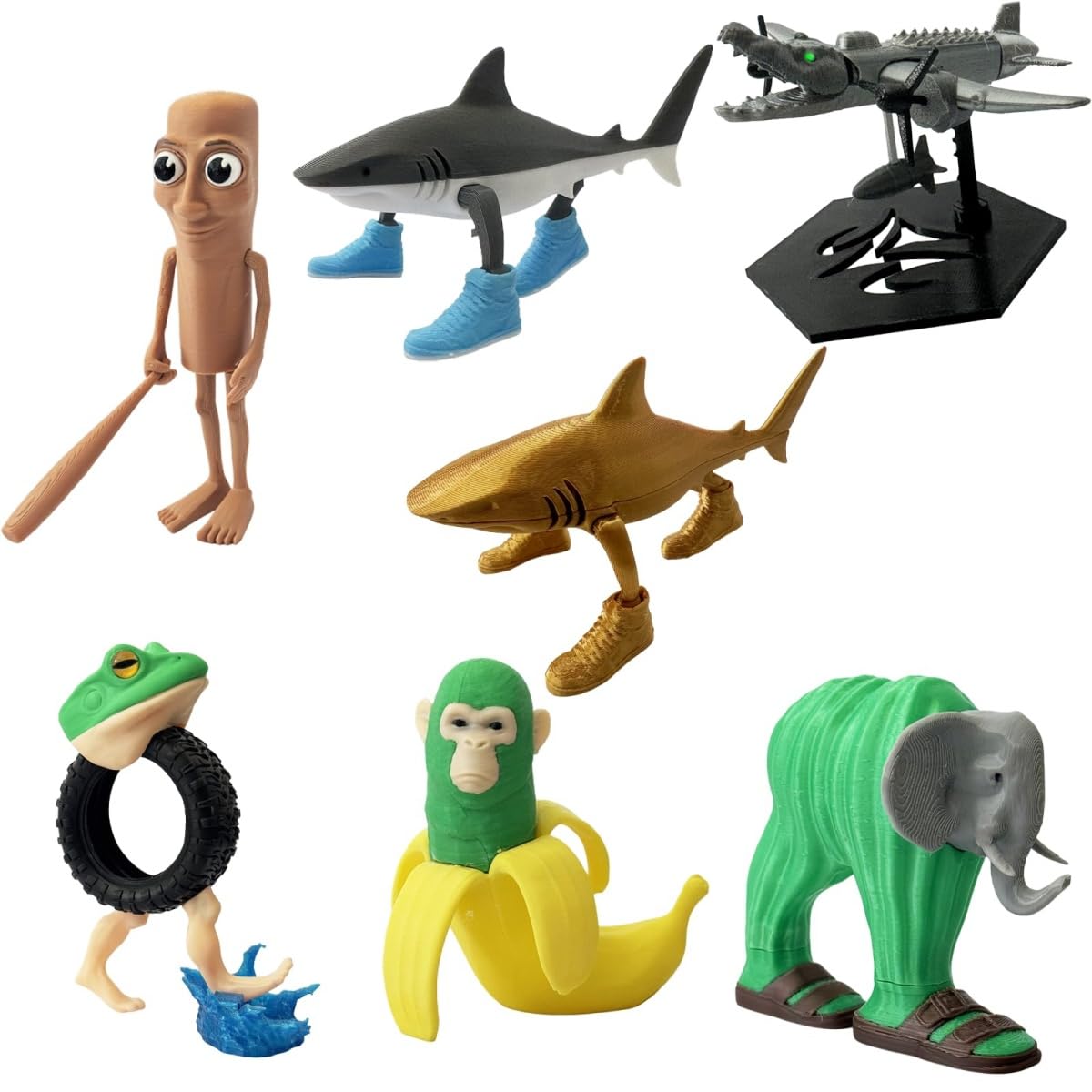 

Mukari TungTungTungSahur 3D Printed Internet Meme Italian Set Figures, Merchandise, Brainlot, 7-Piece [Used]