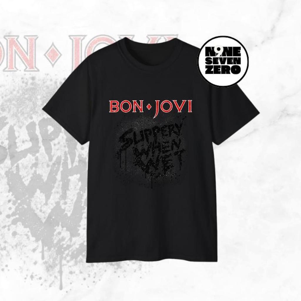 Bon Jovi More Slippery T-Shirt | Unisex Cotton Concert Tee