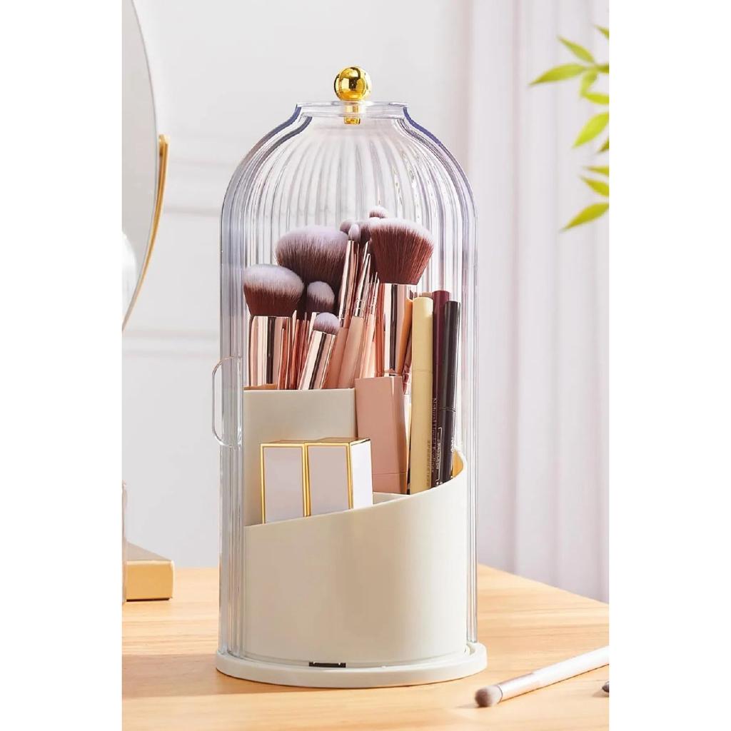Brush Cosmetic Makeup Organizer Organizer With Cover 360 Rotatable Stand