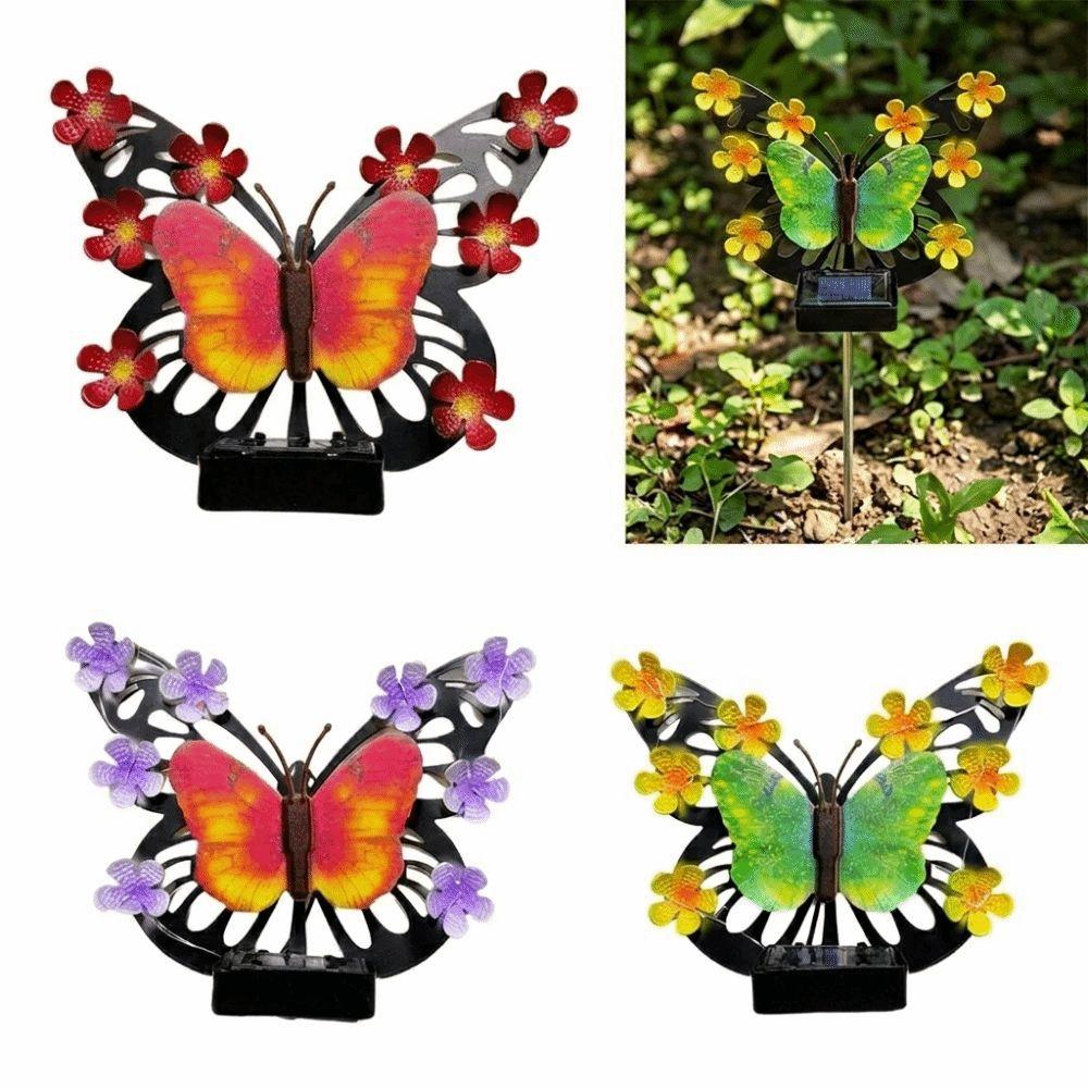 Solar Powered Solar Wall Light Butterfly Shape Outdoor Wall Decor Garden Decor Light Garden Fence