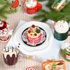 Christmas Decorative Creative Hand-Painted Glass Pendant Fun Cake/Drinks/Food Shaped Xmas Tree Hanging Ornaments New Year Gifts