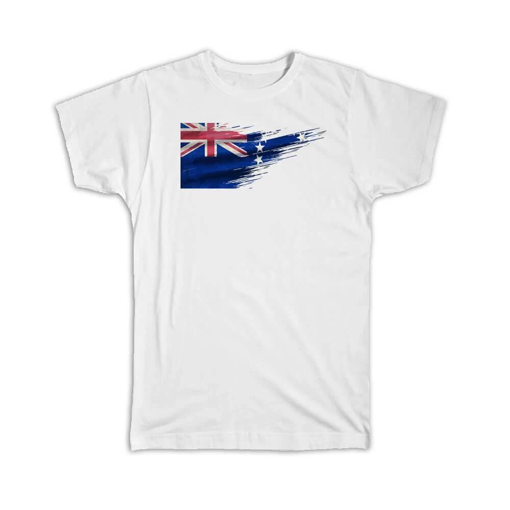 Gift T-Shirt : Cook Islands Flag Modern Country Expat M