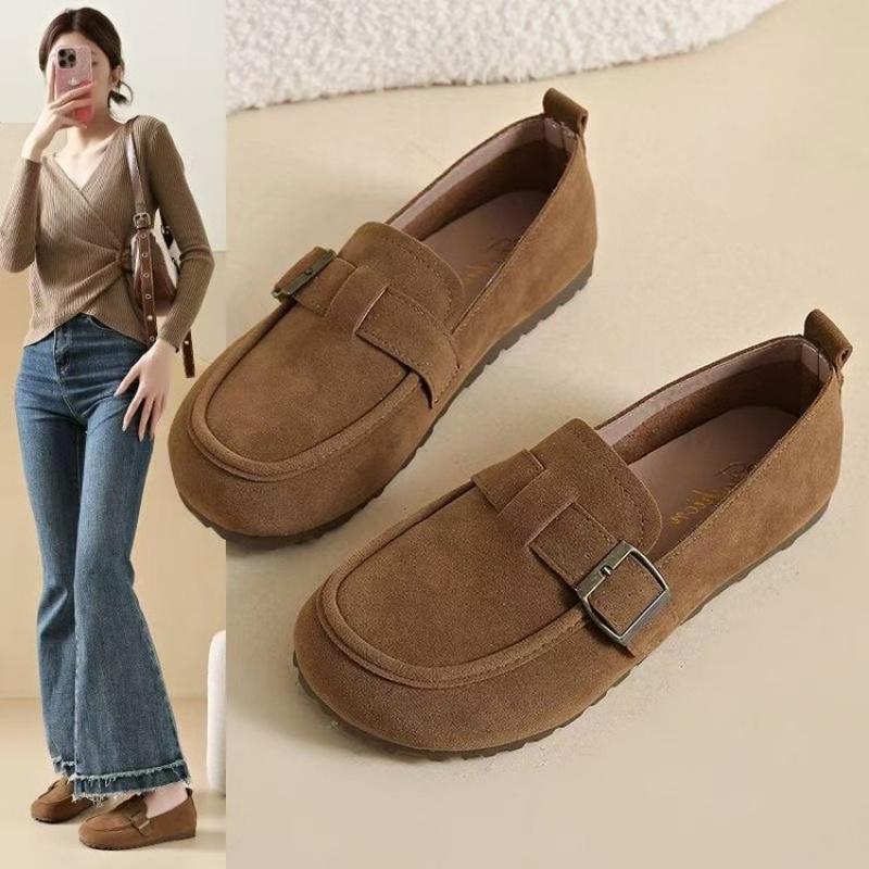 Women's Slip-On Shallow Mouth Single Shoes 2025 Autumn New Fairy Style Evening Niche Design Flat Loafers