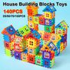 140-25PCS Large Scale House Building Blocks Simulation Window Design Construction Set Kindergarten Toys For Boys And Girls Gift