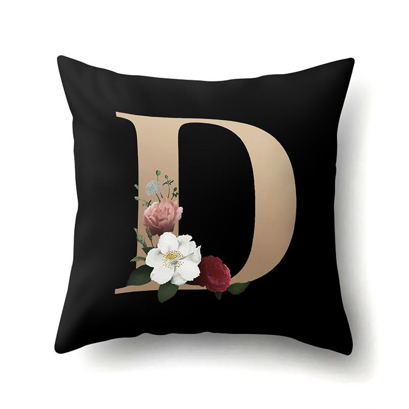 Polyester Pillowcase Home Car Decoration Printing Pillowcase 26 English Letter Cushion Cover