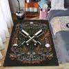 "Fast Wheels Road Race Themed Carpet with Tools and Flame Design" Suitable for Use As an Anti-slip for Living Room Bedroom Sofas