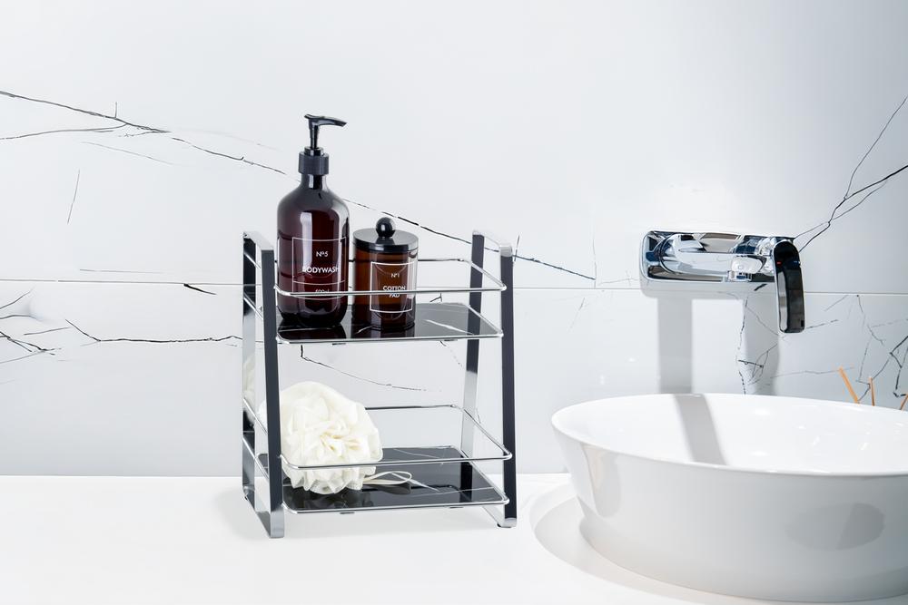 AWD INTERIOR 2014 standing shelf black marble 2 shelves