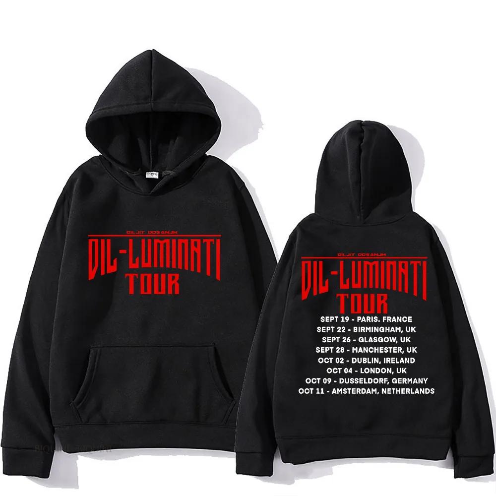 Dil-Luminati Tour Hoodie Diljit Dosanjh Long-sleeved Hip Hop Casual Sweatshirt With Hooded Fleece Clothes Gothic