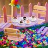 TOPPERFUN 24-teiliges Miniatur-Lebensmittel- und Kaffeetassen-Set, 1:Maßstab 1:12, für Puppenhäuser, Enthält 12 Kuchendummies, 6 Mini-Tassen und 6 Untertassen, Harz und