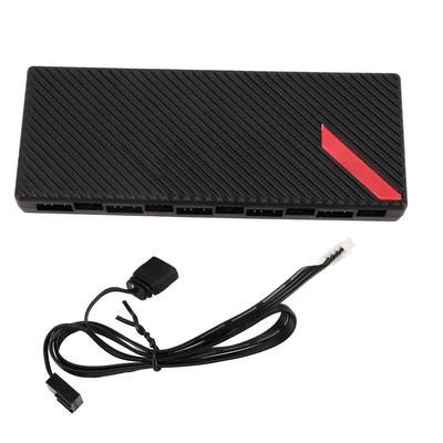 ARGB Fan Hub with Hidden Magnetic Base Serial ATA Power Port 5V 3Pin PWM ARGB Fan Hub for 10 Fans PC Case