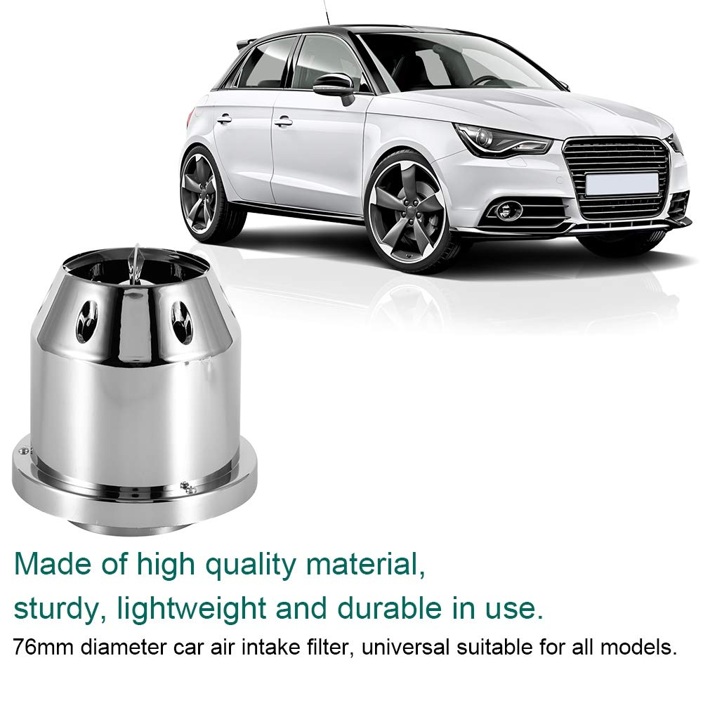 Air Intake Filter, Intake , Air Filter, ABS Material (Silver), High Horsepower, Ash Dust